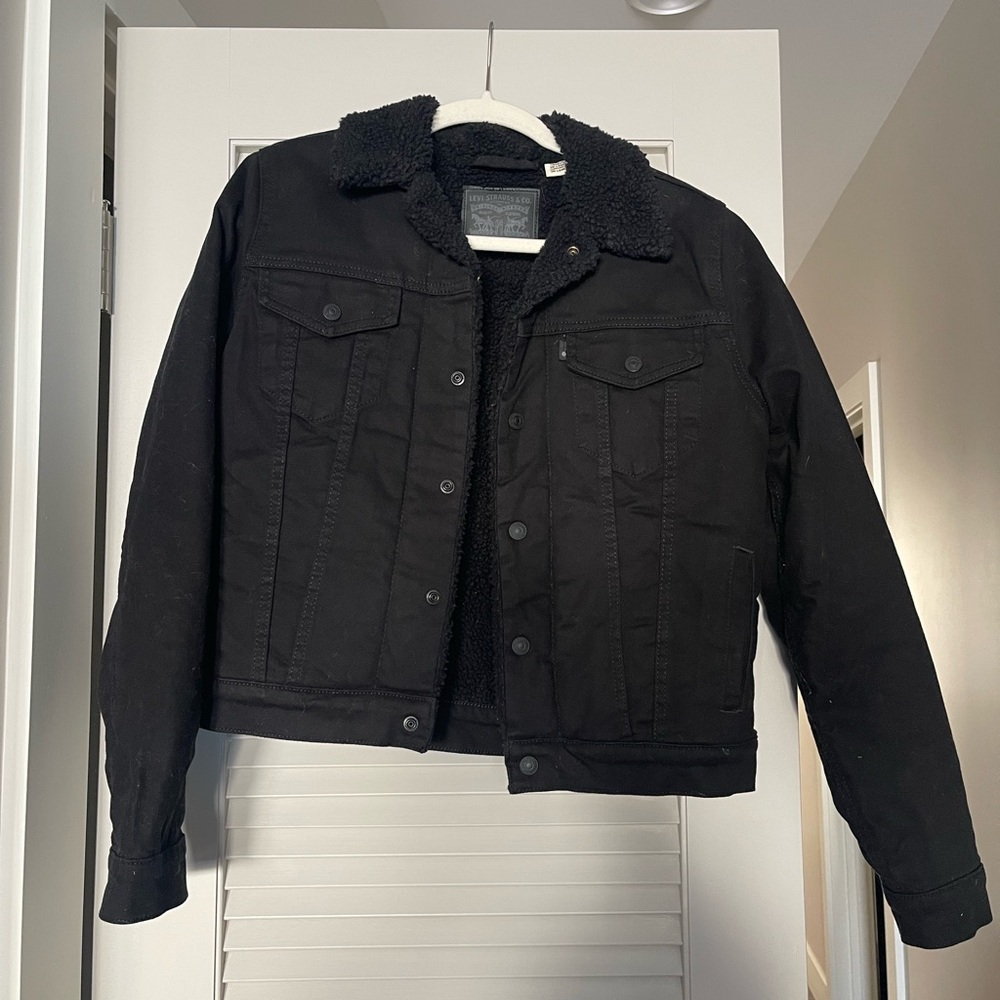 Levi's Black Sherpa-Lined Jacket